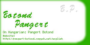 botond pangert business card